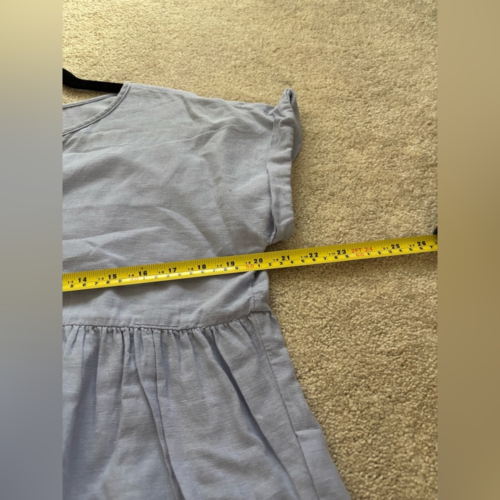 American Eagle Outfitters Blue Linen Peplum Tiered Top - Picture 6 of 6